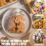 Horbin Cellophane Treat Bags 100 Pack with Twist Ties, 6×10 Inch Clear Cello Bags, Food-Grade Plastic Gift Bags for Cookies, Candy, Party Favors. - Image 6