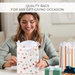 Beautiful Gift Bags Set of 4 - Medium Sized 9" Bags with Handles incl. Matching Tissue Paper, Cards & Small Stickers - Reusable & For Presents of Any Birthday, Weddings, Mothers Day & Other Occasion - Image 3