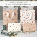 Beautiful Gift Bags Set of 4 - Medium Sized 9" Bags with Handles incl. Matching Tissue Paper, Cards & Small Stickers - Reusable & For Presents of Any Birthday, Weddings, Mothers Day & Other Occasion - Image 7