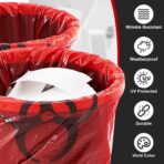 Geiserailie 200 Pcs 10 Roll 14.5" x 19" Biohazard Waste Bags 3 Gallon Infectious Red Trash Liner No Leak Hazardous Waste Containers with Hazard Symbol for Medical Waste Disposal Safe Hospital Supplies - Image 6