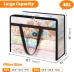 BlissTotes 4 Pack Clear Clothes Storage Bags, Moving Bags, Foldable Blanket Storage Under Bed Storage Containers with Sturdy Zipper and Handle for Clothing, Comforter, Bedding, Sheet (40L) - Image 3
