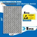 Open Top Antistatic Bag, Large Premium Anti Static Bags with Sticker for Motherboard Video Card LCD Screen, 12 x 16 inches, 5 Pack - Image 3