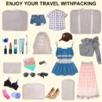 8 Set Packing Cubes for Suitcases, kingdalux Travel Luggage Packing Organizers with Laundry Bag, Compression Storage Shoe Bag, Clothing Underwear Bag, for Man & Women - Image 10