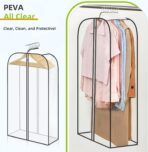 LANDNEOO 6 Pack Clear Garment Bags for Hanging Clothes with Zippers on Double Sides - 10'' Clothes Storage for Coat, Dress, and Fur in Closet - 40'' Long Suit Bags - Image 5