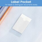 Sooez 20 Pack Mesh Zipper Pouch Bags, A4 Letter Size, Zipper Bags with Label Pocket, Waterproof Pouches for Classroom Organizer, Board Game Toy Storage, Document Bag for Teacher School Office Supplies - Image 3
