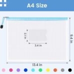 Sooez 20 Pack Mesh Zipper Pouch Bags, A4 Letter Size, Zipper Bags with Label Pocket, Waterproof Pouches for Classroom Organizer, Board Game Toy Storage, Document Bag for Teacher School Office Supplies - Image 4