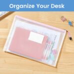 Sooez 20 Pack Mesh Zipper Pouch Bags, A4 Letter Size, Zipper Bags with Label Pocket, Waterproof Pouches for Classroom Organizer, Board Game Toy Storage, Document Bag for Teacher School Office Supplies - Image 6