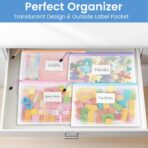 Sooez 20 Pack Mesh Zipper Pouch Bags, A4 Letter Size, Zipper Bags with Label Pocket, Waterproof Pouches for Classroom Organizer, Board Game Toy Storage, Document Bag for Teacher School Office Supplies - Image 7