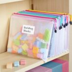 Sooez 20 Pack Mesh Zipper Pouch Bags, A4 Letter Size, Zipper Bags with Label Pocket, Waterproof Pouches for Classroom Organizer, Board Game Toy Storage, Document Bag for Teacher School Office Supplies - Image 9