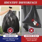 Teivio Trash Bags, 55-60 Gallon, 22 Count, Black, for Bathroom, Office, Industrial, Commercial, Janitorial, Municipal, Recycling - Image 5