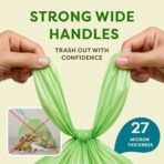 13 Gallon Compostable Trash Bags (40 Count) — Leakproof Plant-based Thick (1.1 Mil) Tall Kitchen Garbage Bags — ASTM D6400 BPI Certified — Heavy-Duty Large Food Scrap Liner Bag with Handle-Tie - Image 4