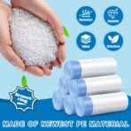 Small Trash Bags 4 Gallon with Drawstring, 1.1 Mil 15 Liter White Thick Unscented Small Plastic Garbage Bags for Bathroom, Wastebasket Liners for Toilet Home Office and Bedroom (4 Gal-120) - Image 5