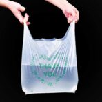 LazyMe Thank You T Shirt Bags White Plastic Grocery Bags with Handles, Standard Supermarket Size, 12 x 20 inch (100 pcs) - Image 6
