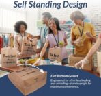 Reli. Reusable Thank You Bags | 250 Pack, 2 Mil | Brown/Kraft Shopping Bags Plastic | 12" L x 6.75" W x 14" H | Ideal for Groceries, Retail, Food Take Out/To Go, Small Business - Image 6