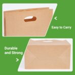 PAICUIKE 100 Pcs 11x6x11 Brown Kraft Paper Bags with Handle - Tote Grocery Bags Bulk for Restaurant, Bakery, Retail, Takeout - Image 4