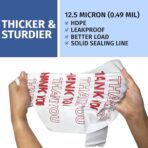 Thank You T-Shirt Carry-Out Bags, Disposable Plastic Bags with Handles for Shopping and Restaurant, 1/6 Barrel, 0.49 Mils, White/Red, 12" x 7" x 22" Large, 1000 Count - Image 3