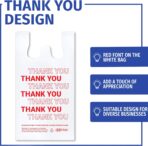 Thank You T-Shirt Carry-Out Bags, Disposable Plastic Bags with Handles for Shopping and Restaurant, 1/6 Barrel, 0.49 Mils, White/Red, 12" x 7" x 22" Large, 1000 Count - Image 4
