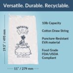 Pinnacle Mercantile Plastic Ice Bags 10 Lb. with Draw String Closure Pack 100 - Image 3