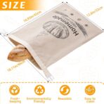2 Pack Beeswax Bread Bags for Sourdough,Reusable Organic Linen Beeswax Bread Bag for Homemade Sourdough 17 x 12.6 Inches Food Storage Cloth Bag – Freezer-Friendly & Freshness Preservation (Beeswax) - Image 5