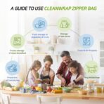 Clean Zipper Bag Medium 90 Bags, LDPE, BPA FREE, Food Storage Bags, Freezer Bags - Image 6