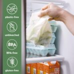 100% Compostable Food Storage Bags [Quart 100 Pack] Eco-Friendly Freezer Bags, Resealable Bags, Heavy-Duty, Reusable, Off-White by Earth's Natural Alternative - Image 6