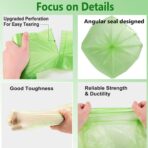 Small Trash Bags 1.2 Gallon - Biodegradable Garbage Bags Recycling Eco-Friendly Trash Can Plastic Liner Compostable Strong Bag for Bathroom Bedroom Office Kitchen Trash Can (120 Counts,Green) - Image 3