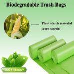 Small Trash Bags 1.2 Gallon - Biodegradable Garbage Bags Recycling Eco-Friendly Trash Can Plastic Liner Compostable Strong Bag for Bathroom Bedroom Office Kitchen Trash Can (120 Counts,Green) - Image 4