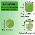 Small Trash Bags 1.2 Gallon - Biodegradable Garbage Bags Recycling Eco-Friendly Trash Can Plastic Liner Compostable Strong Bag for Bathroom Bedroom Office Kitchen Trash Can (120 Counts,Green) - Image 5