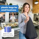 LimonLaviu Black Plastic Grocery Bags, 100 Pack, 11.5'x 6.5" x 21', 22 Pound Capacity, Heavy Duty, Unscented - Image 5