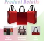 cabzymx 18 Pcs Glossy Red Small Gift Bags, Non-woven Holiday Treat Bags with Sturdy Base, 8x 3.9 x 9.8 In Reusable Goodie Bag Bulk for Birthday, Wedding, Easter, Party - Image 4