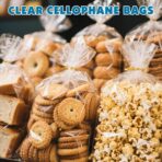 NUITPY 40 Pcs Cellophane Bags, 16 x 24 Inchs Cellophane Wrap for Gift Baskets, Durable Cellophane Gift Bag, Clear Basket Bag - Complimentary 40 Pcs Golden Twist Ties - Image 8