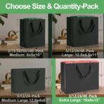 MOXARYSU Extra Large Black Gift Bags: 16x6x12 Inch 3pcs Black Paper Bags With Handles Bulk For Party Shopping Birthday Wedding (XL-3) - Image 3