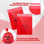 Geyoga 500 Pcs Red Biohazard Bags 11" x 15" Small Waste Trash Bags with Strong Adhesive Strip Hazardous Biohazard Infectious Containers for Halloween Blood Vomit Hospitals Tattoo Clinics Vet Medical - Image 5