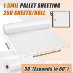 Pangda Plastic Pallet Cover Bags 60''l x 60''w 1.5 Mil (250 Bags/roll), Perforated Ldpe Pallet Top Sheeting, for Outdoors Temporary Dustproof Stacking Mat Warehouse Manufacture Truckload Shipments - Image 3