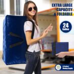 Cosy Family 4 Pack Heavy Duty Extra Large Moving Bags with Backpack Straps - Strong Handles & Zippers, Storage Totes For Space Saving, Fold Flat, Alternative to Moving Box (X-Large-Set of 4, Blue) - Image 8