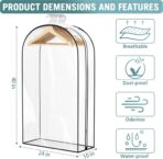Clear Garment Bags for Hanging Clothes 10” Gusseted, Suit Bags for Closet Storage, Hanging Plastic Clothes Cover for Coat, Dress, Fur, Shirt, 4 Pack, 40” Long - Image 5