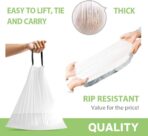 Teivio 2 Gallon 96pcs Strong Drawstring Trash Bags Garbage Bags, Bathroom Trash Can Bin Liners, Small Plastic Bags for Home Office Kitchen, White - Image 5