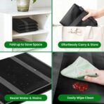 SpaceWhisper Reusable Grocery Bags with Long Handles [3 Pack] - Multipurpose Large Shopping Bags for Groceries, Foldable Grocery Totes Resist Water & Stains for Kitchen, Car Trunk, Picnic (Black) - Image 6