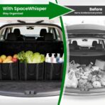 SpaceWhisper Reusable Grocery Bags with Long Handles [3 Pack] - Multipurpose Large Shopping Bags for Groceries, Foldable Grocery Totes Resist Water & Stains for Kitchen, Car Trunk, Picnic (Black) - Image 7