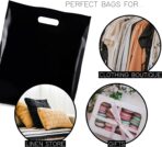 Purple Q Crafts Plastic Bag with Die Cut Handle Bag 15"x18" Black Plastic Merchandise Bags 100 Pack for Retail, Gifts, Trade Show and More - Image 5