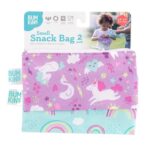 Bumkins Reusable Snack Bags, for Kids School Lunch and for Adults Portion, Washable Fabric, Waterproof Cloth Zip Bag, Supplies Travel Pouch, Food-Safe, 2-pk Unicorns and Rainbows - Image 7