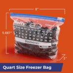 Hefty Calendar Slider Quart Freezer Bags, 1 Quart Slider Bags with Stand and Fill Expandable Bottoms, Helps Prevent Freezer Burn, 35 Count (Pack of 4) - Image 3