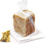 Bread Bags with Ties, Reusable,100 Clear Bags and 100 Ties, Bread Bags For Homemade Bread And Bakery Loaf Adjustable Reusable(100) - Image 6