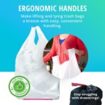Hippo Sak - Plant Based Tall Kitchen Garbage Bags with Ergonomic Handles - 13 Gallon Trash Bags - Recyclable & Eco Friendly - Super Strong and Leak Proof Tall Kitchen Trash Bags (90 Count) - Image 4