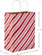 Hallmark 13" Large Gift Bag Assortment, Holiday Icons (12 Paper Gift Bags in Assorted Designs for Hanukkah or Christmas | Stripes, Polka Dots, Snowflakes, Christmas Trees) - Image 4