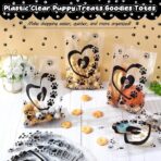 100 Pcs Dog Paw Gift Bags Bulk 11.8x7.9 In Plastic Clear Puppy Treats Goodies Totes with Handle Merchandise Shopping Bag for Christmas Birthday Party Retail Business Wrapping - Image 6