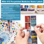 3 Pack 14 Grids Travel Pill Organizer Box with 415-Pcs Medicine Name Labels - Pocket Daily Pharmacy Case Container Kit - Travel Medication Holder Dispenser for Fish Oil Vitamin Supplement Storage - Image 3