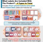 3 Pack 14 Grids Travel Pill Organizer Box with 415-Pcs Medicine Name Labels - Pocket Daily Pharmacy Case Container Kit - Travel Medication Holder Dispenser for Fish Oil Vitamin Supplement Storage - Image 4