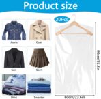 20PCS Dry Cleaning Bag,Transparent Dry Cleaning Bags For Clothes, 23.62 X 35.43 in Drys Cleanings Bag for Cloth, Dust-Proof and Waterproof, for Home Storage, Travel, Moving - Image 8