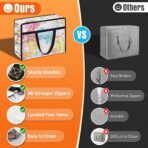 Clear Under Bed Storage Containers - 4 Pack Large Capacity Clothes Storage Bags with Lid & Sturdy Handles, Foldable Moving Bags, Clothing Organizer Totes for Bedding, Comforter, Sheet(60 L) - Image 5